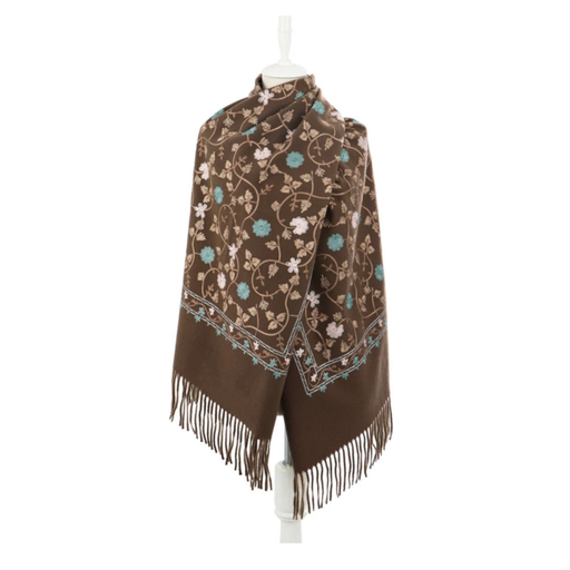 شال  كتف كشمير مطرز وحجم كبير -عدة نقشات والوان