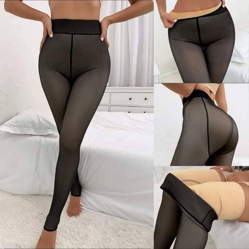 كولون نسائي حراري مبطن ببطانة صوفية دافئة بمظهر شبكي شفاف