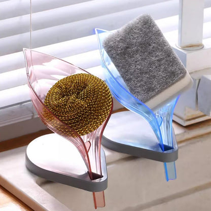 حامل صابونة بتصميم ورقة مع تصريف ذاتي