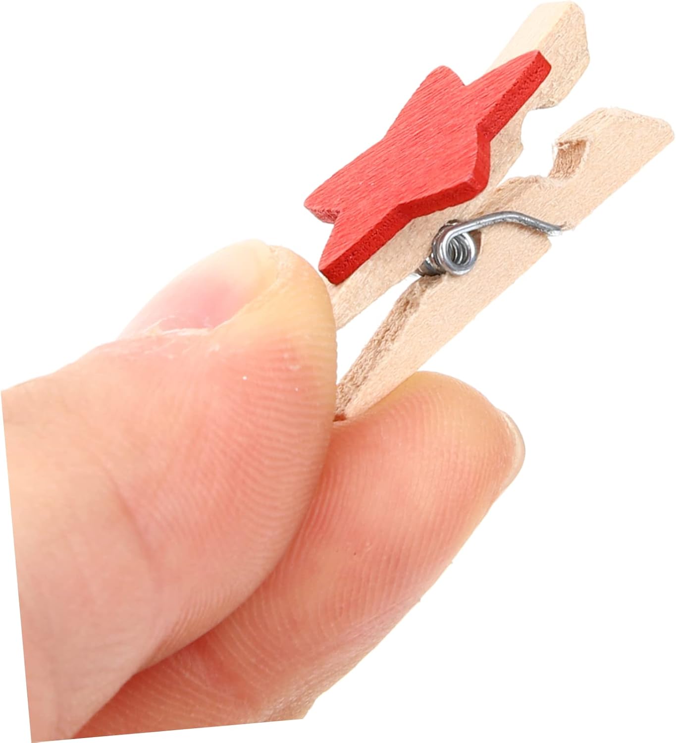 ملاقط خشبية صغيره بنجوم – 10 قطع مع حبل خيش للديكور