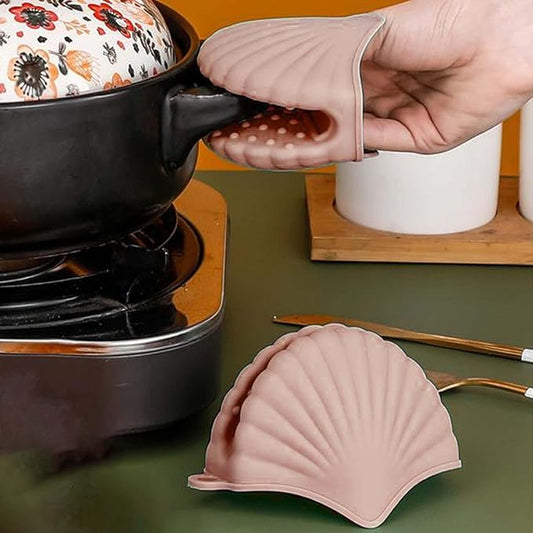 زوج قفازات فرن سيليكون  شكل محاره