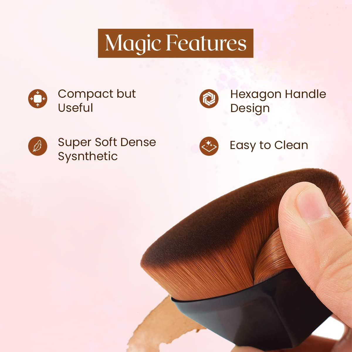 فرشاية فاونديشن كبيرة للدمج – مع علبة حفظ