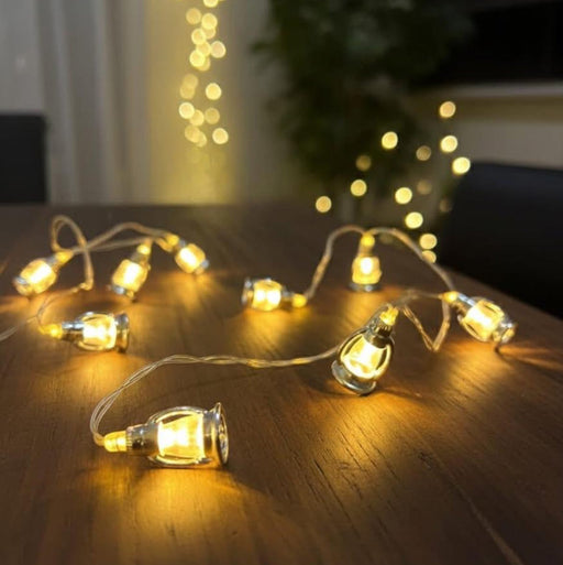 حبل فوانيس رمضان ذهبي بإضاءة دافئة – 2.5 متر