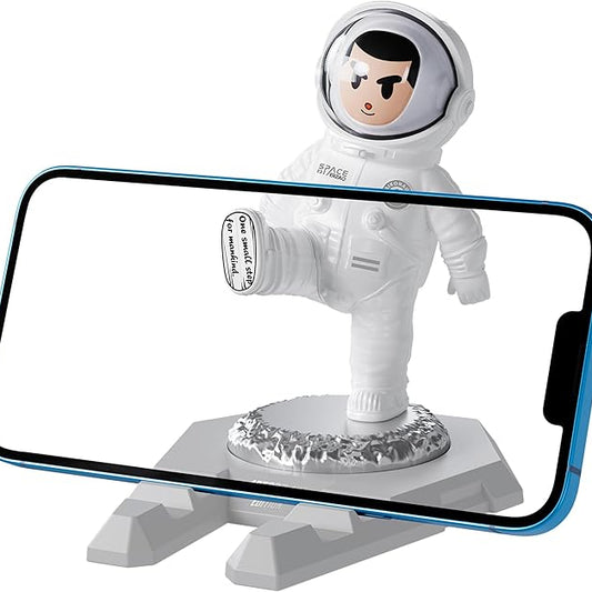 حامل هاتف مكتب بتصميم رائد فضاء – أبيض