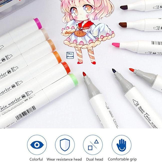 أقلام تلوين للطلاب برأسين (دبل) – 6 لون