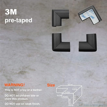 واقي زوايا الأثاث الإسفنجي لحماية الأطفال (عبوة 4 قطع)