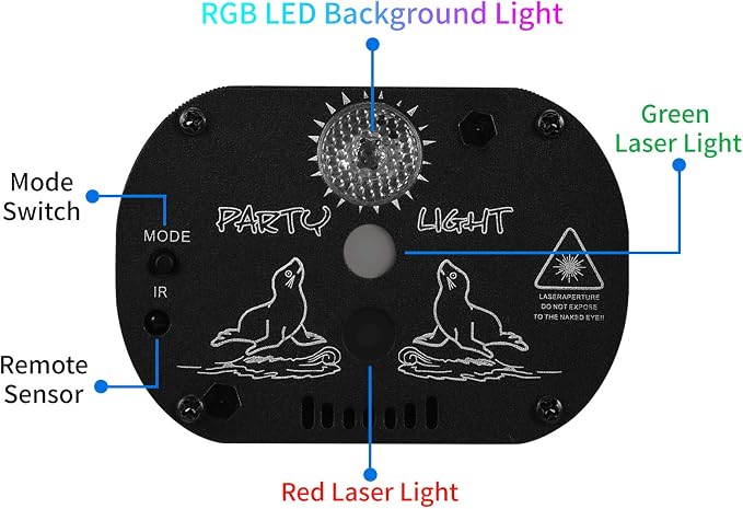إضاءة ليزر LED ديسكو RGB مع ريموت كنترول