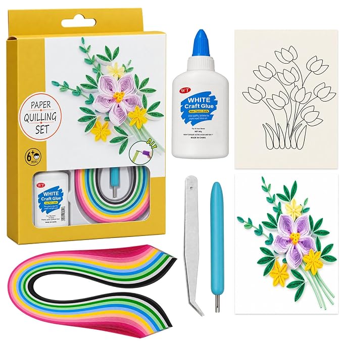 طقم فن لفّ الورق وتشكيل الورود – Paper Quilling