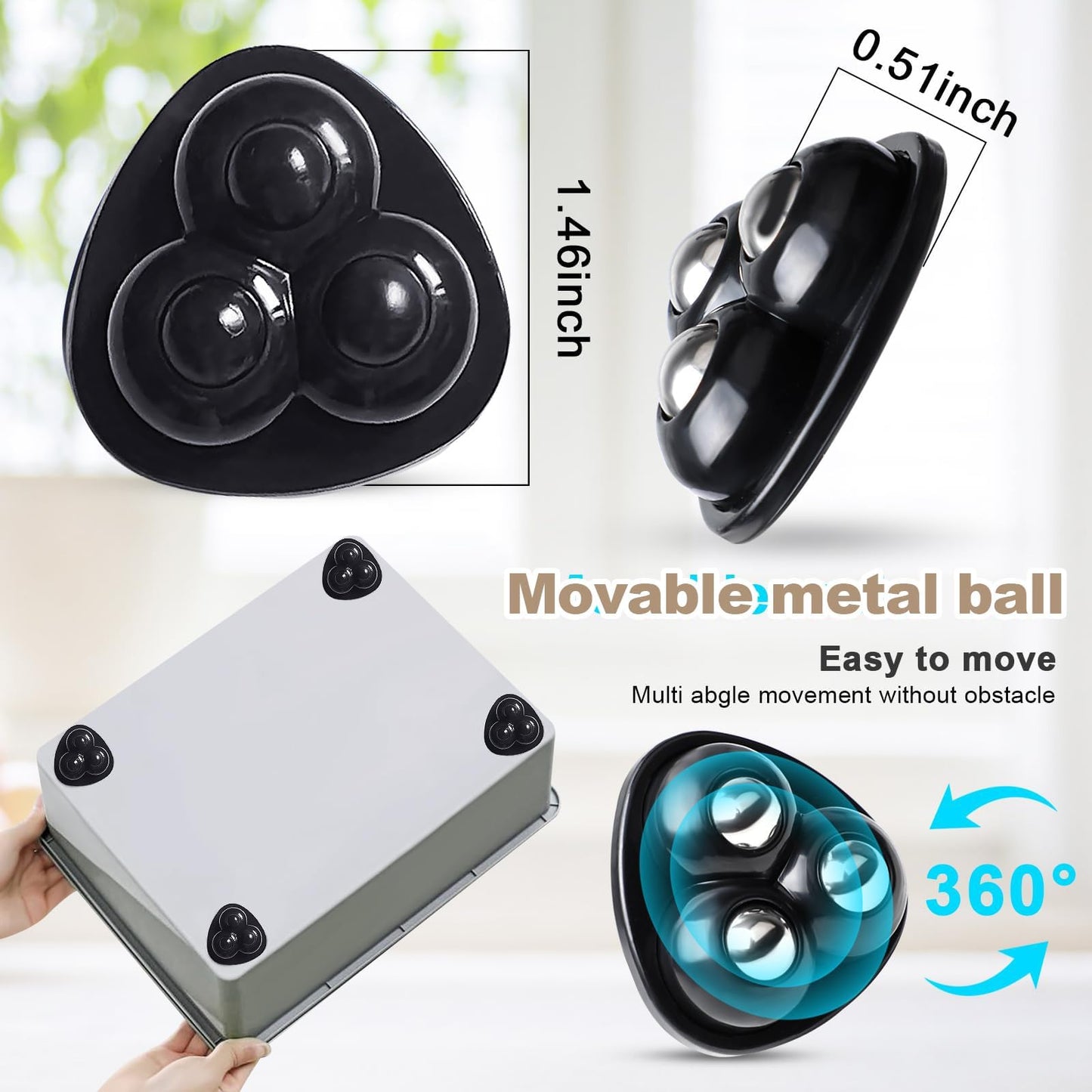 عجلات لاصقة صغيرة 360° لتحريك الاغراض- عدد ٤ عجلات