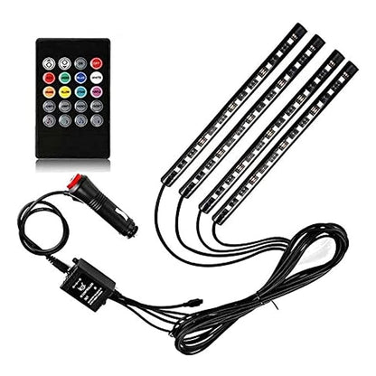 شريط إضاءة للسيارة مع ريموت تحكم LED RGB متعدد الألوان