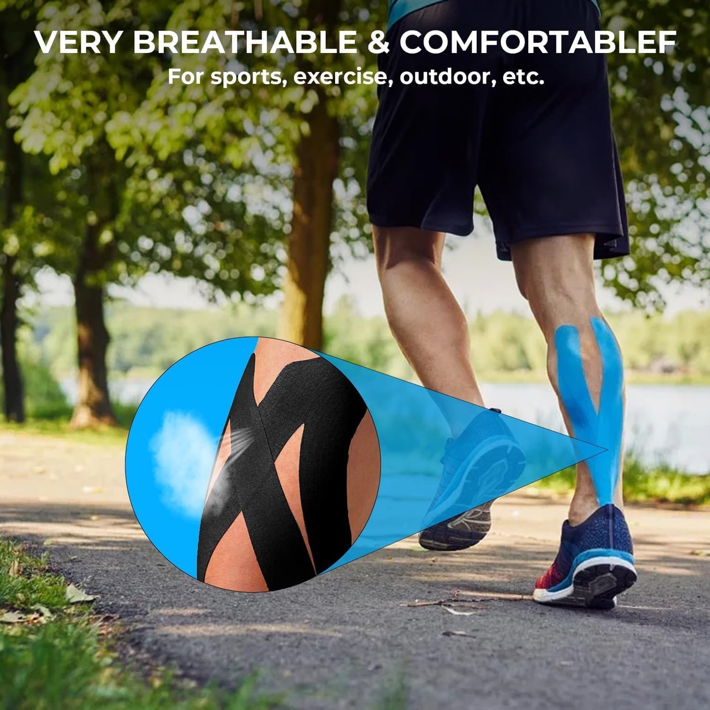 شريط كينيزولوجي Hexwell – 5 أمتار لعلاج الإصابات الرياضية