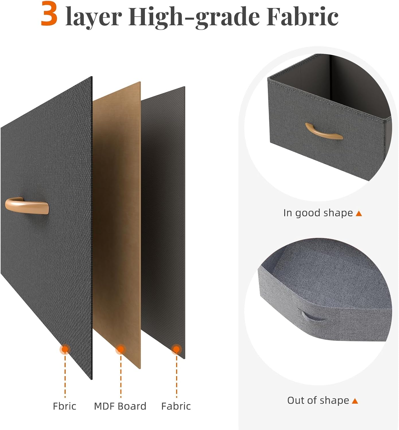 منظم أدراج وخزائن ثقيل مع يد خشبيه