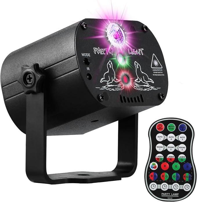 إضاءة ليزر LED ديسكو RGB مع ريموت كنترول