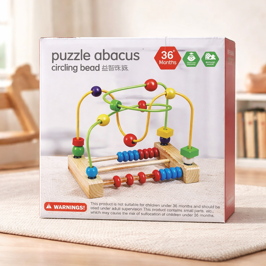 لعبة عدّاد الخرز الخشبية التعليمية (Puzzle Abacus)