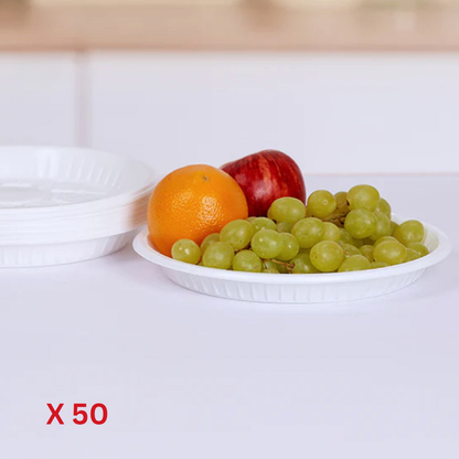 صحون بلاستيك للاستعمال مرة واحدة – قياس 22 سم (عدد 50)