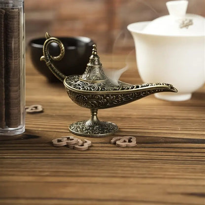 مبخرة معدنية بشكل مصباح علاء الدين -حجم صغير