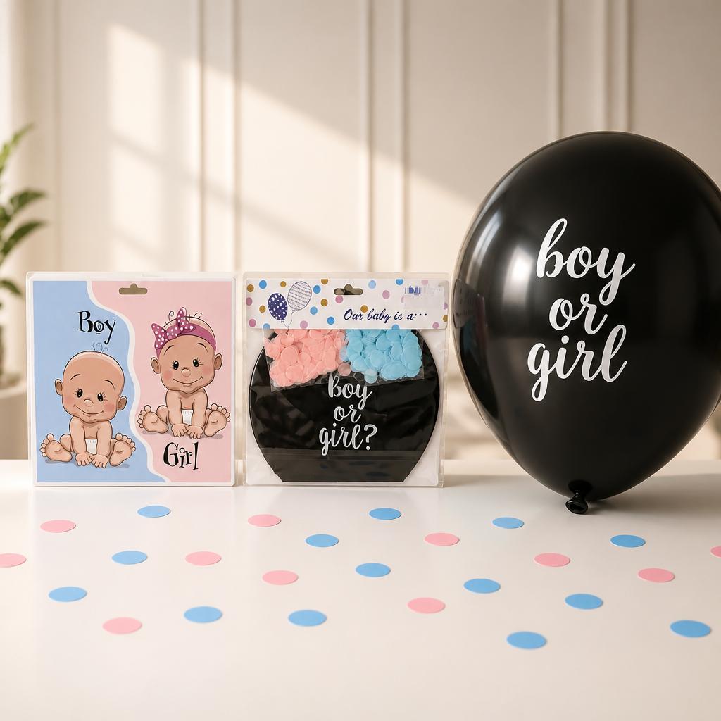 بالون كشف جنس الجنين (Gender Reveal) مع قصاصات الورق