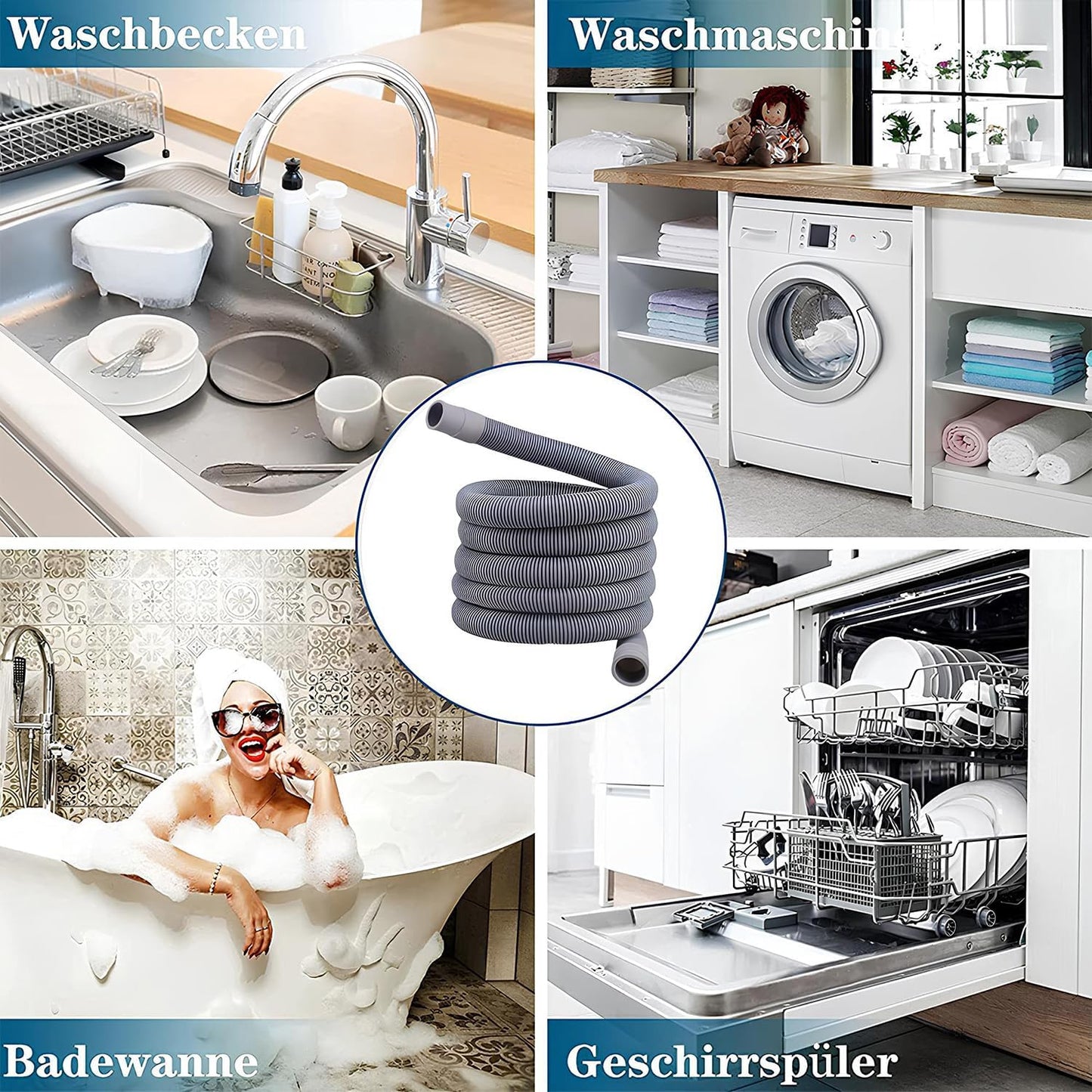 خرطوم تصريف مي للغسالة والجلاية  – 1.5 متر