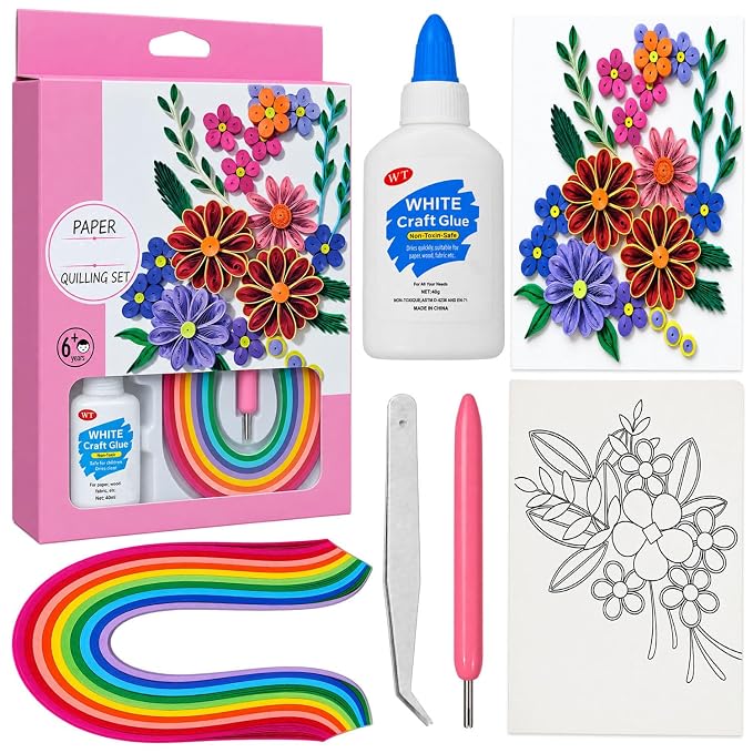 طقم فن لفّ الورق وتشكيل الورود – Paper Quilling