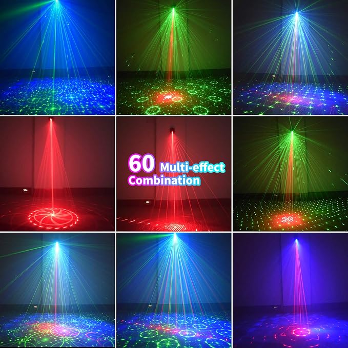 إضاءة ليزر LED ديسكو RGB مع ريموت كنترول