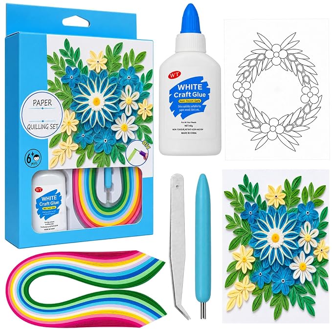 طقم فن لفّ الورق وتشكيل الورود – Paper Quilling