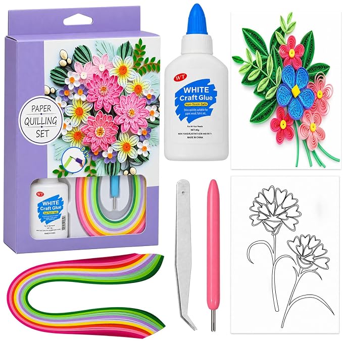 طقم فن لفّ الورق وتشكيل الورود – Paper Quilling