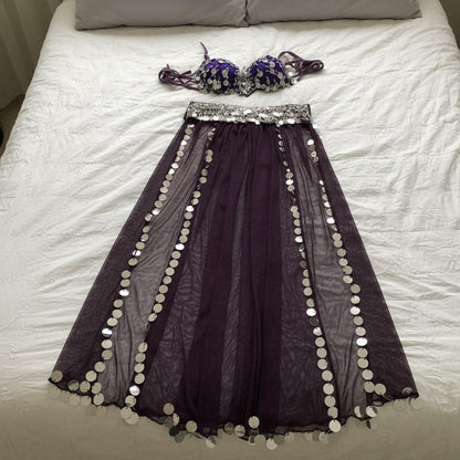 بدلة رقص شرقي بنفسجية فخمة