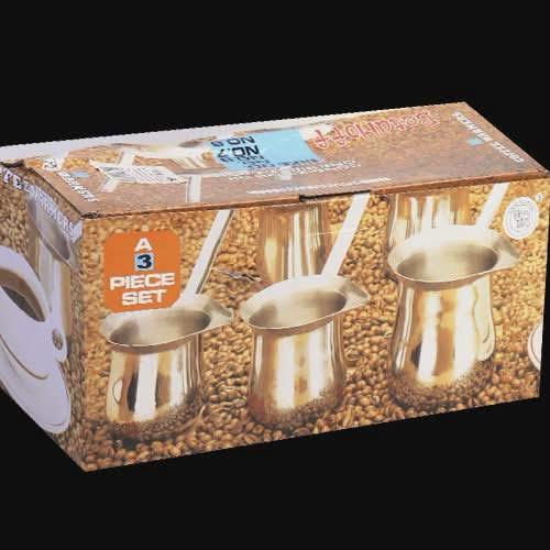 طقم ركوة قهوة  ستانلس ستيل – 3 قطع