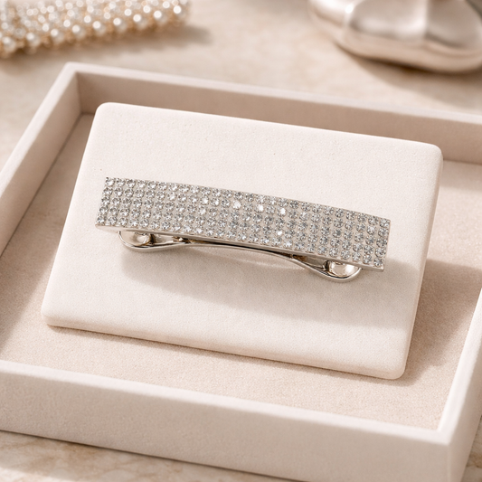 مشبك شعر ذهبي مرصّع بالكريستال