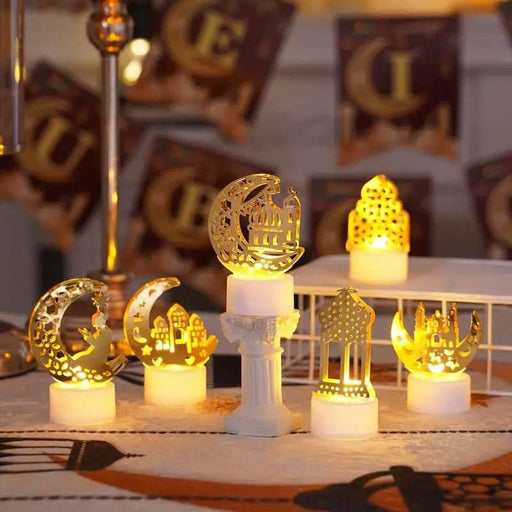 شمعة رمضانية معدنية عالبطاريه