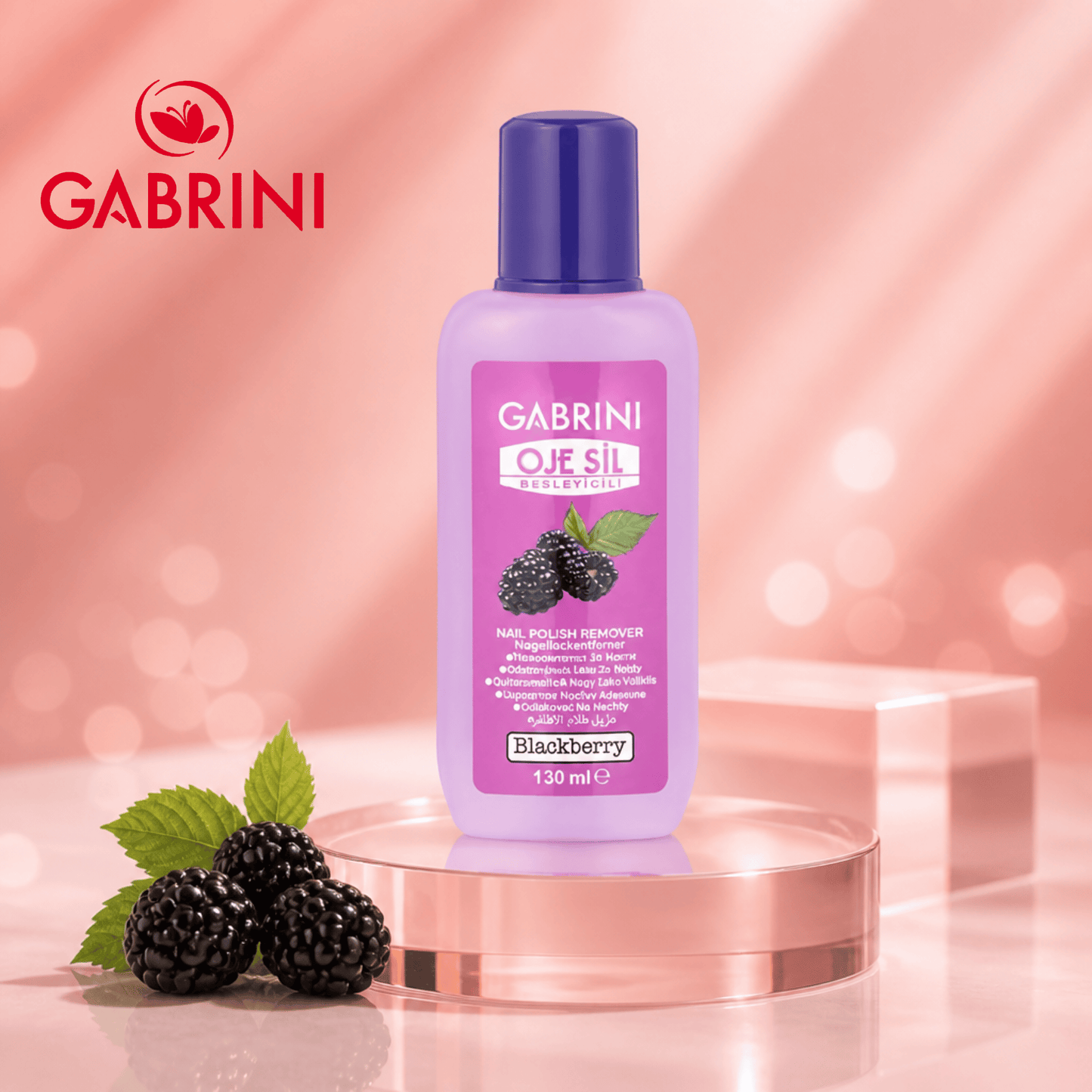 مزيل مناكير الأظافر(اسيتون) GABRINI 130 مل برائحة التوت 🍇