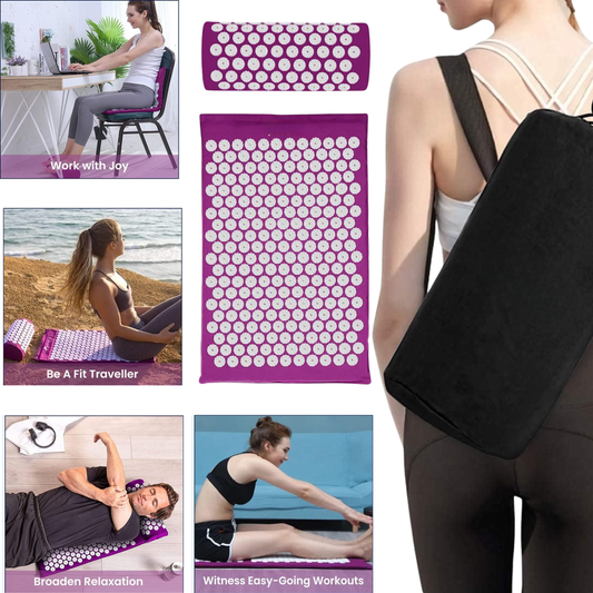 فرشة يوغا مبزرة مع وسادة وشنطة حمل