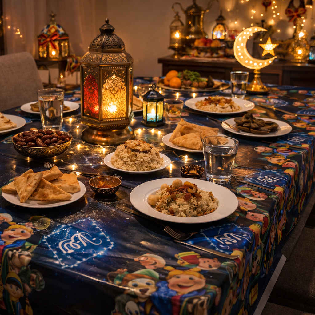 مفرش سفرة رمضان نايلون - استخدام واحد