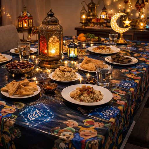 مفرش سفرة رمضان نايلون - استخدام واحد