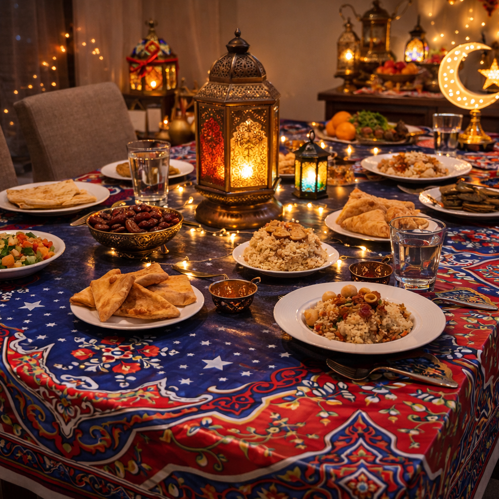 مفرش سفرة رمضان نايلون - استخدام واحد