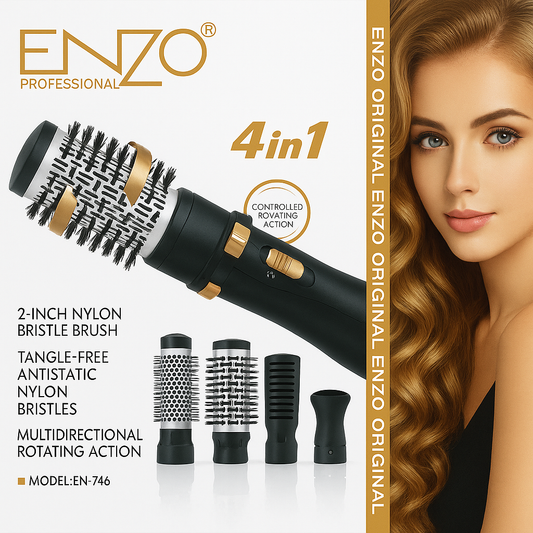 بكج فرشاة سشوار ENZO 4×1 – الإيطالية