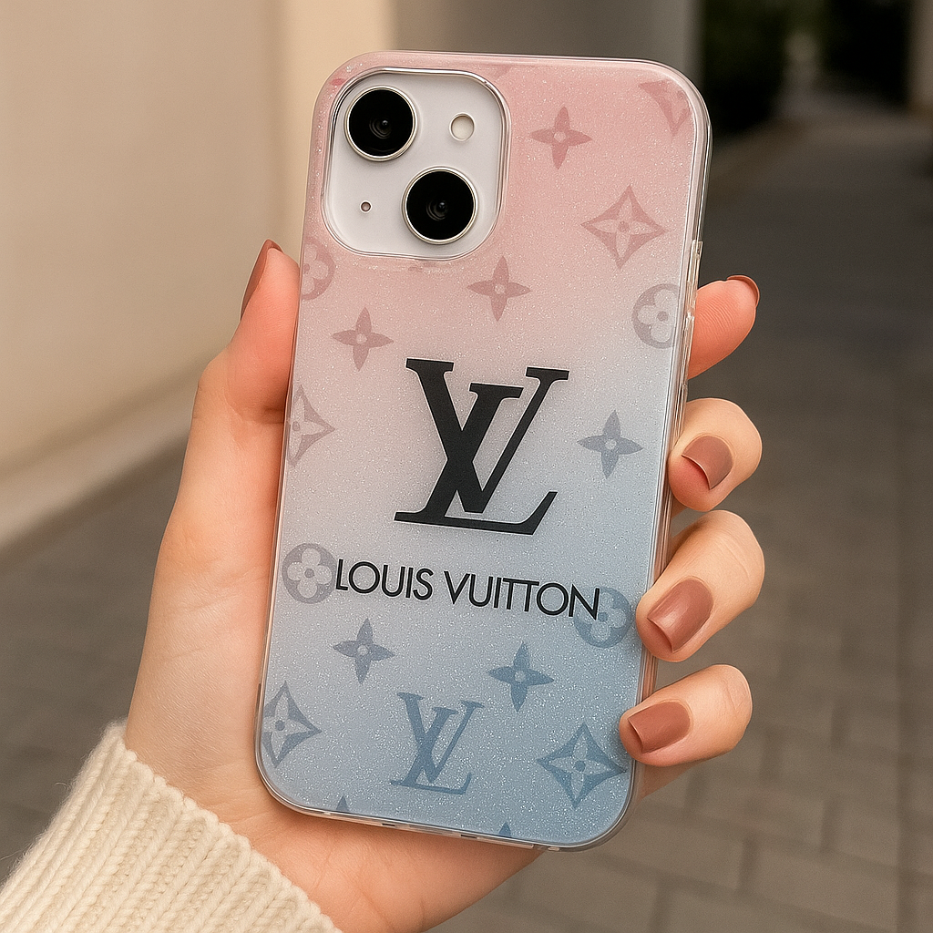 كفر آيفون 15 LV – لمعة ناعمة بتدرج ألوان