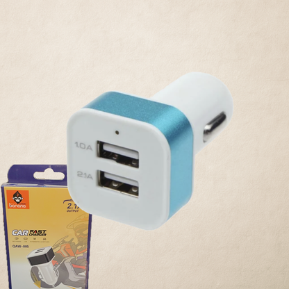شاحن سيارة بمنفذين – (USB)