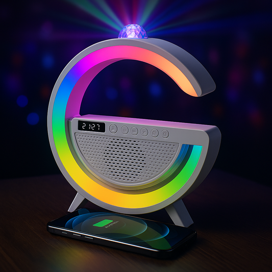 سبيكر دائري مع إضاءة RGB وشاحن لاسلكي – YUNUO YN-2366 (15W)