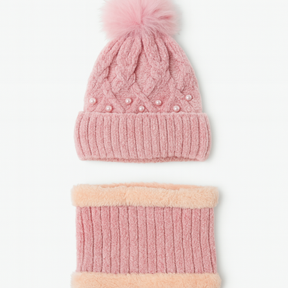 طقم شتوي كيوت صوف بفرو