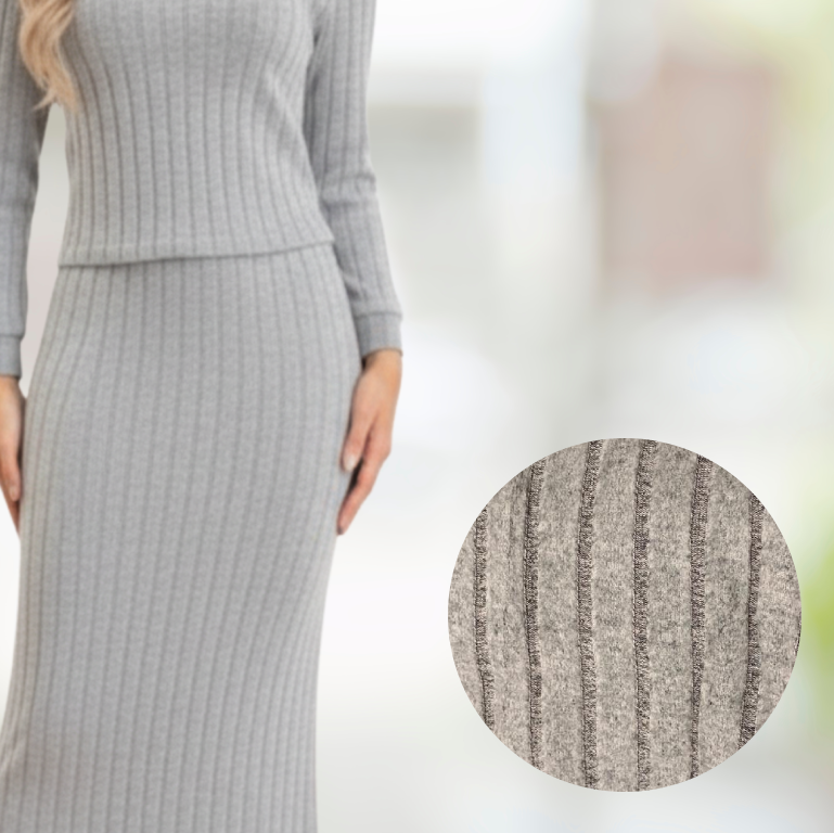 دريس صوف ناعم شتوي– بلوزة وتنورة طويلة