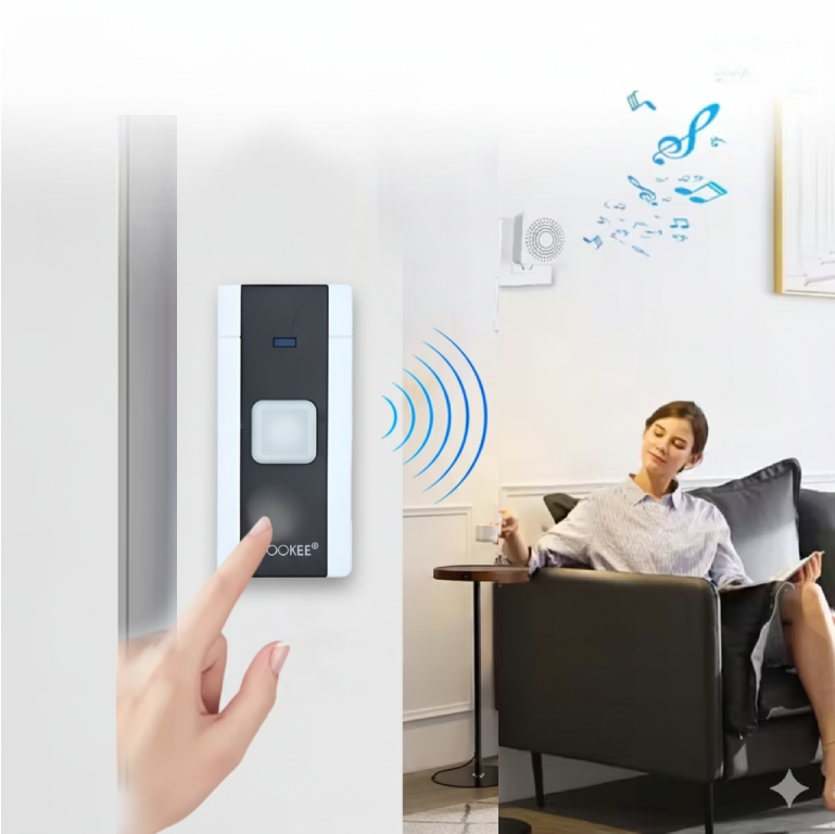 جرس باب لاسلكي أنيق وسهل التركيب WOOKEE