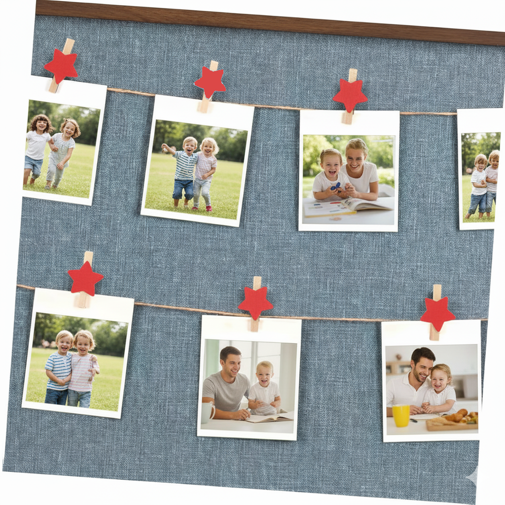 ملاقط خشبية صغيره بنجوم – 10 قطع مع حبل خيش للديكور