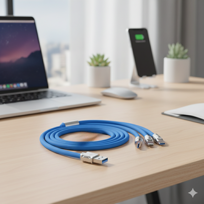 كيبل سيليكون (٣ في ١) لجميع انواع الاجهزه