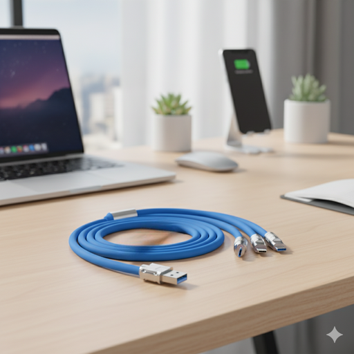 كيبل سيليكون (٣ في ١) لجميع انواع الاجهزه