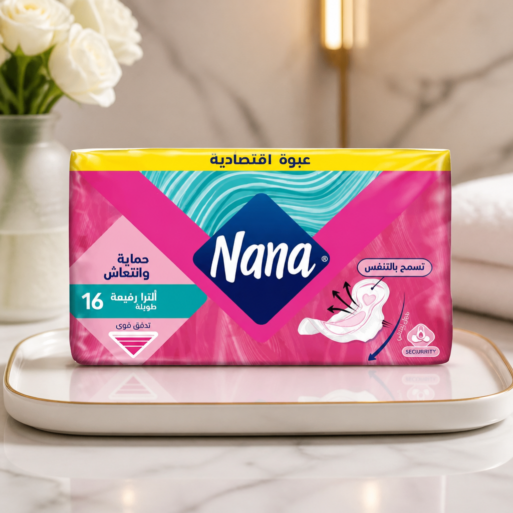 فوط نانا نسائية ماكسي سميكة طويلة (Nana Maxi Thick Long) – 16 فوطة