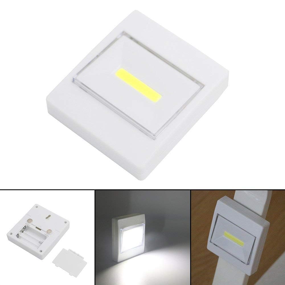 مصباح LED لاسلكي يعمل بالبطاريات مع زر تشغيل/إيقاف
