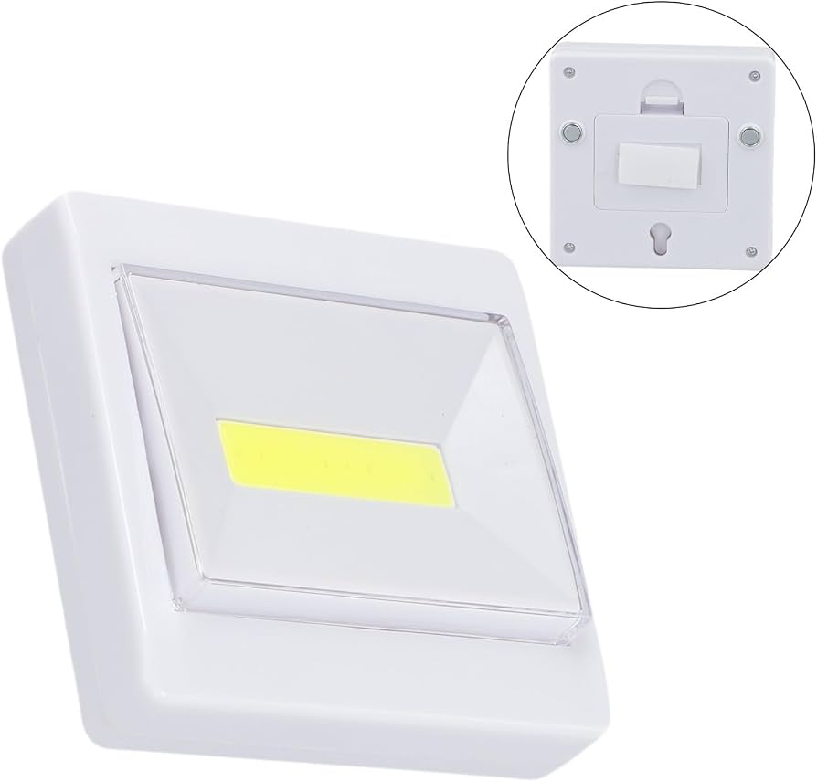 مصباح LED لاسلكي يعمل بالبطاريات مع زر تشغيل/إيقاف