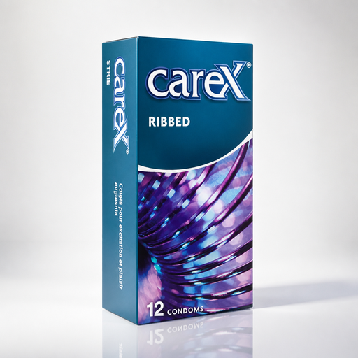 CAREX Ribbed Condoms – واقي مضلع 12 قطعة