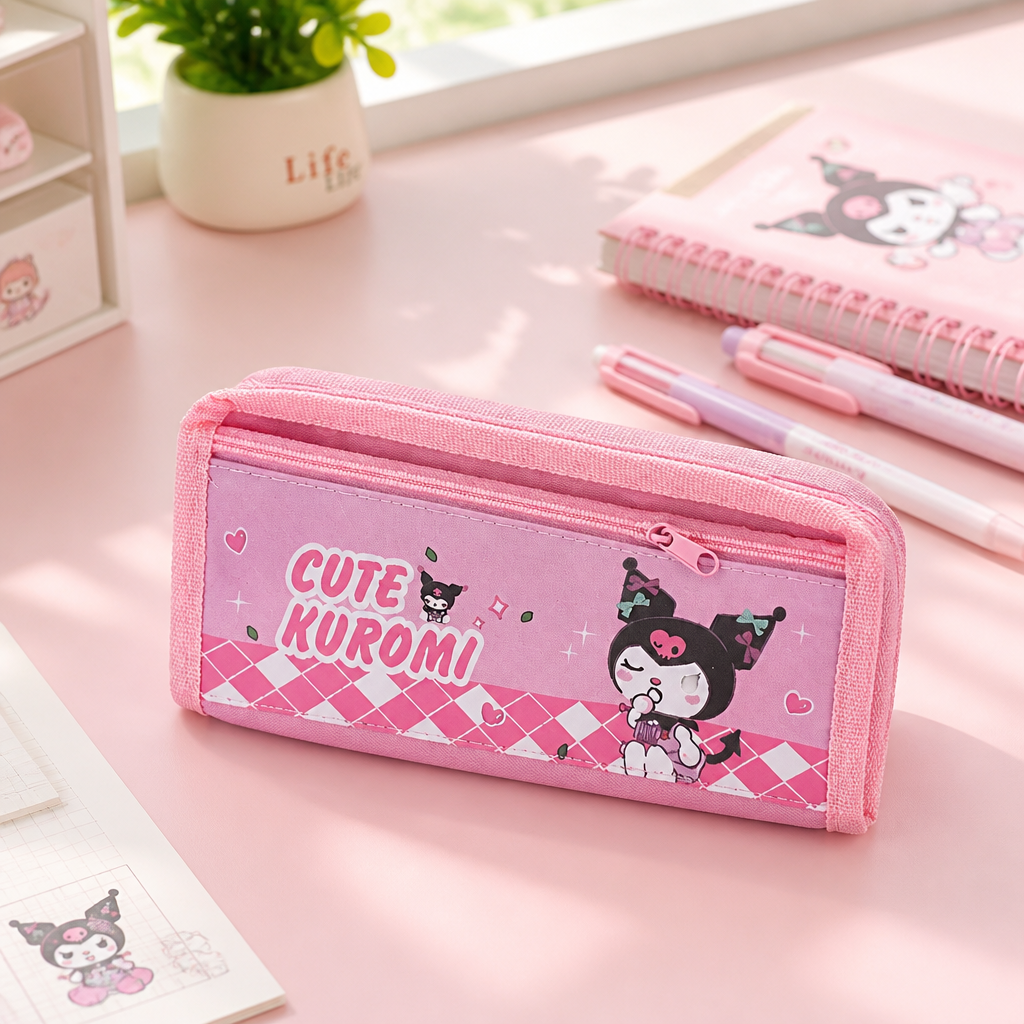 مقلمة مدرسية مزدوجة السحاب – تصميم Cute Kuromi